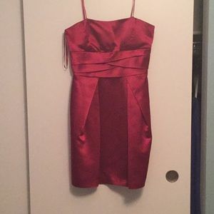 Red cocktail dress with pockets!